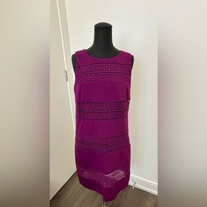 Jessica Simpson Plum/Violet Mid length dress with Gold Metallic Zipper